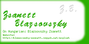 zsanett blazsovszky business card